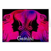 Gemini Twins Horoscope Zodiac Blank Card (Front Horizontal)