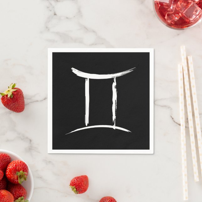 GEMINI Twins May June Zodiac Astrology Birthday Napkins (Insitu)
