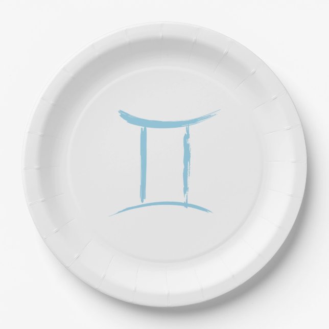 GEMINI Twins May June Zodiac Astrology Birthday  Paper Plates (Front)