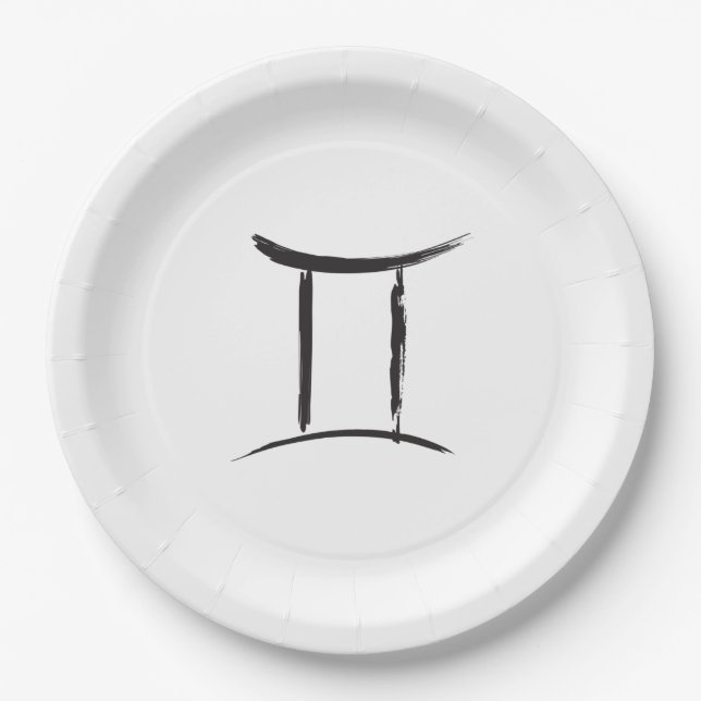 GEMINI Twins May June Zodiac Astrology Birthday Paper Plates (Front)