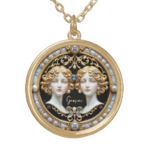 Gemini Twins, Pearl and Gold Personalized