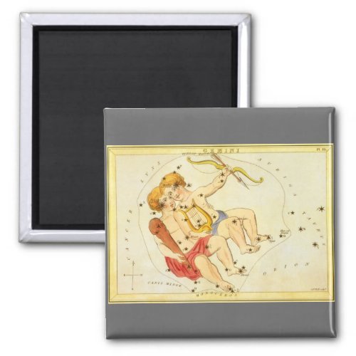 Gemini Twins Vintage Constellation Uranias Mirror Magnet