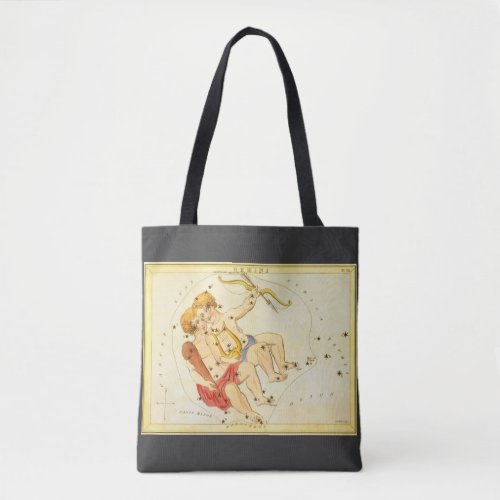 Gemini Twins Vintage Constellation Uranias Mirror Tote Bag