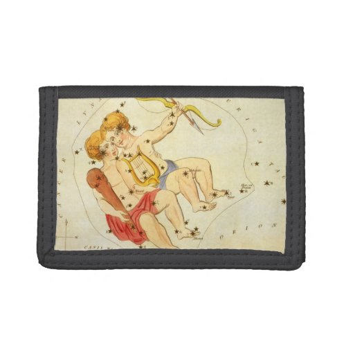 Gemini Twins Vintage Constellation Uranias Mirror Trifold Wallet