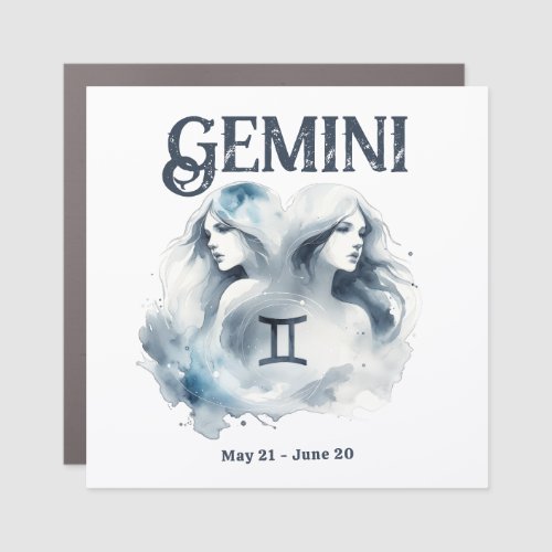 Gemini Twins Watercolor Zodiac Earth Sign
