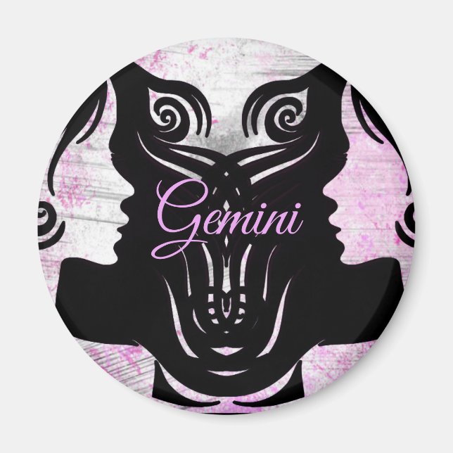 Gemini Twins Zodiac Horoscope Sign Magnet (Front)