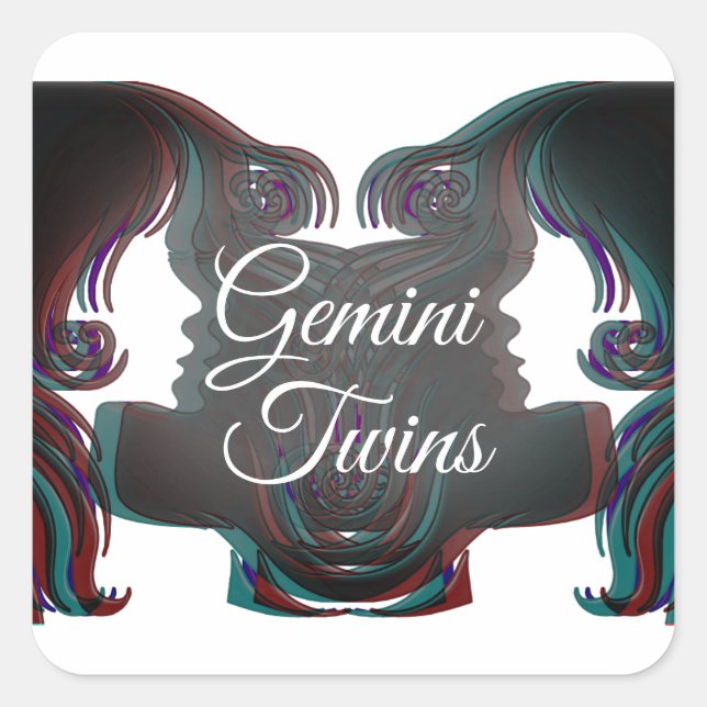 Gemini Twins Zodiac Horoscope Sign Stickers (Front)