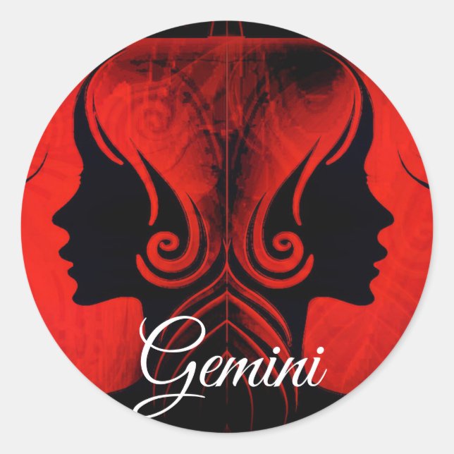 Gemini Twins Zodiac Horoscope Sign Stickers (Front)