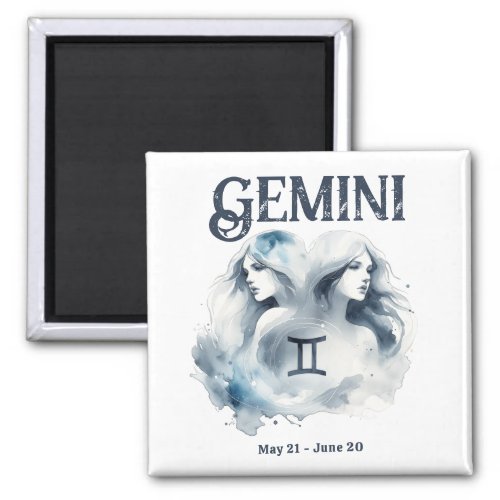 Gemini Twins Zodiac Sign Custom Birth Date Magnet