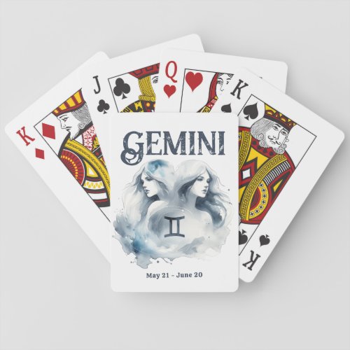 Gemini Twins Zodiac Sign Custom Birthday Playing Cards