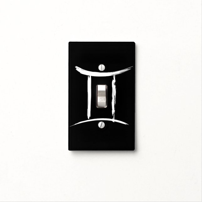 GEMINI Twins Zodiac Sign Spring May June Astrology Light Switch Cover (In Situ)