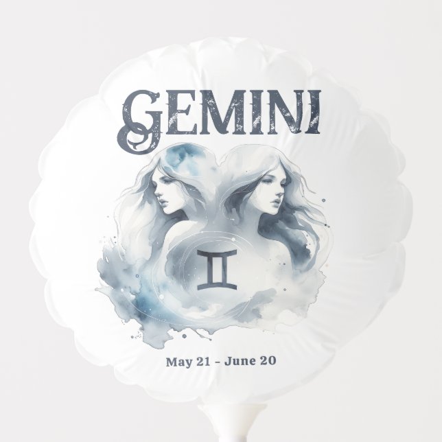 Gemini Twins Zodiac Themed Birthday Party Balloon (Front)