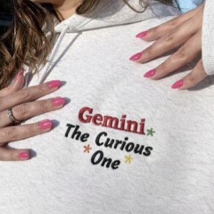 Gemini unique Hoodie embroidered Gift 
