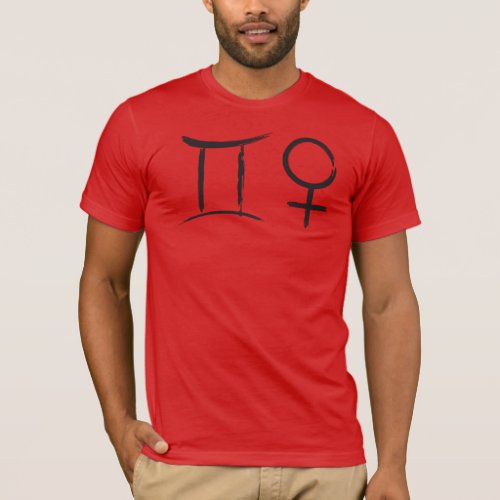 Gemini Venus Love Duality Astrology Zodiac Symbol T_Shirt