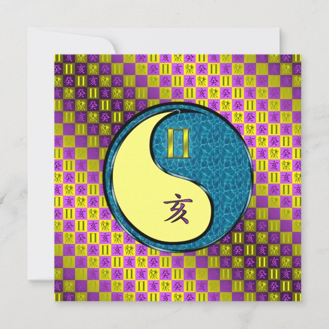 Gemini & Water Boar Card (Front)