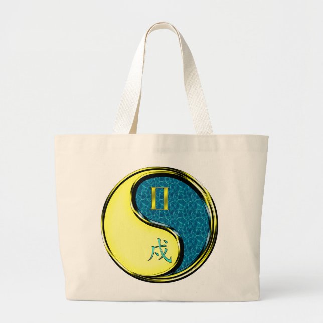 Gemini & Water Dog Large Tote Bag (Front)