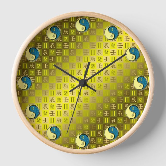 Gemini & Water Dragon Clock (Front)