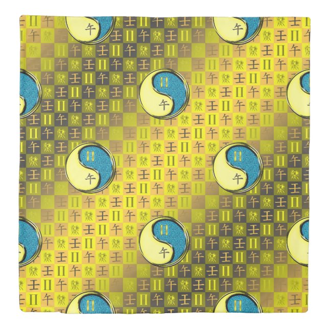 Gemini & Water Horse Duvet Cover (Front)