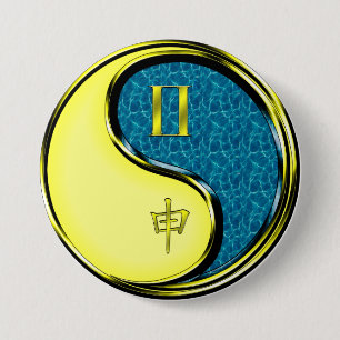 Gemini & Water Monkey Button