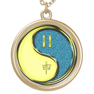 Gemini & Water Monkey Gold Plated Necklace