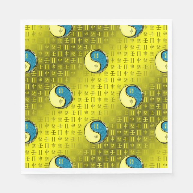 Gemini & Water Monkey Napkins (Front)
