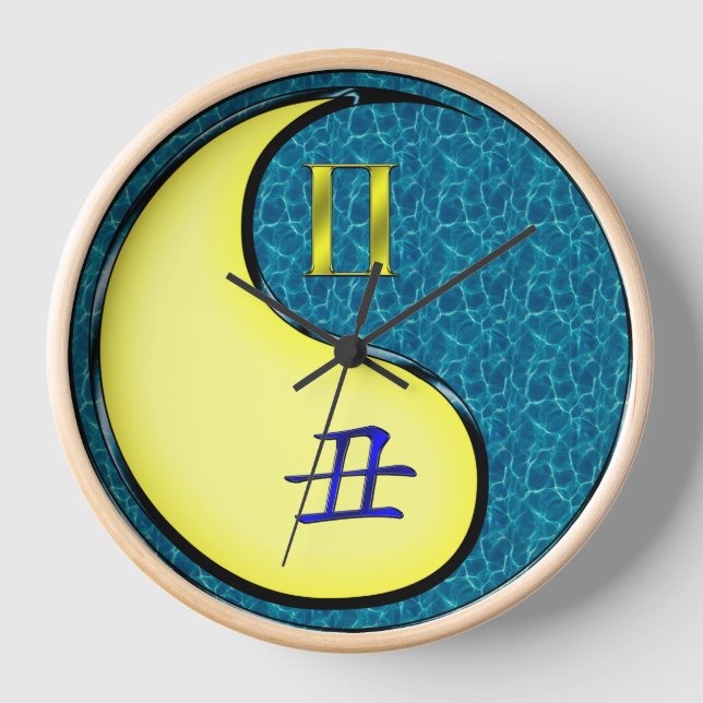 Gemini & Water Ox Clock (Front)