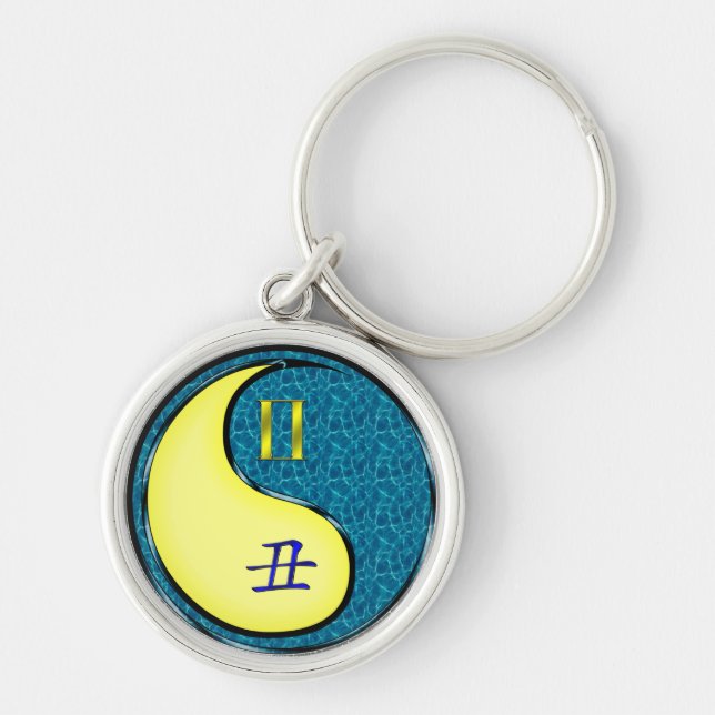 Gemini & Water Ox Keychain (Front)