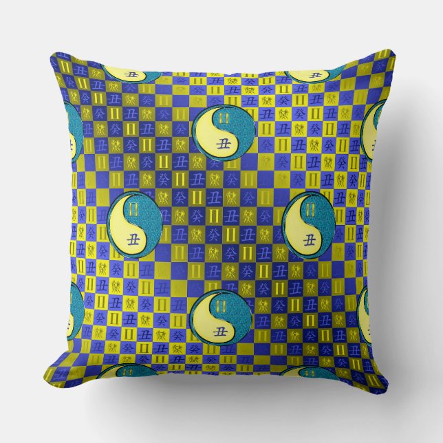 Gemini & Water Ox Throw Pillow (Front)