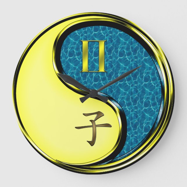 Gemini & Water Rat Large Clock (Front)