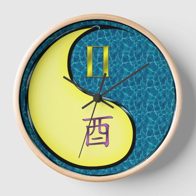 Gemini & Water Rooster Clock (Front)