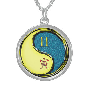 Gemini & Water Tiger Sterling Silver Necklace