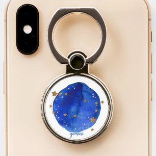 Gemini Watercolor Night Constellation Zodiac Phone Ring Stand
