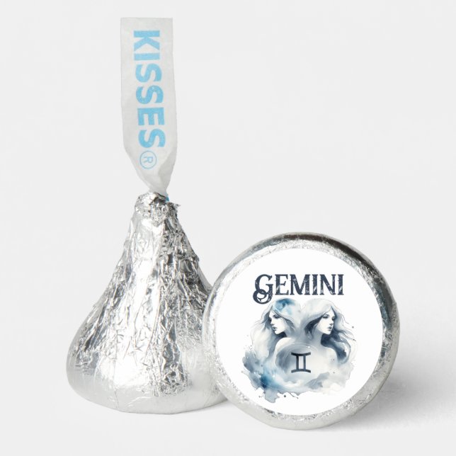 Gemini Watercolor Zodiac Theme Birthday Party Hershey®'s Kisses® (Front)