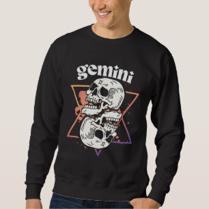 Gemini Witchcraft Zodiac Signs Skull Constellation Sweatshirt