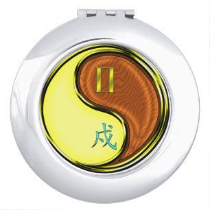 Gemini & Wood Dog Compact Mirror