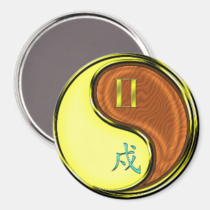 Gemini & Wood Dog Magnet