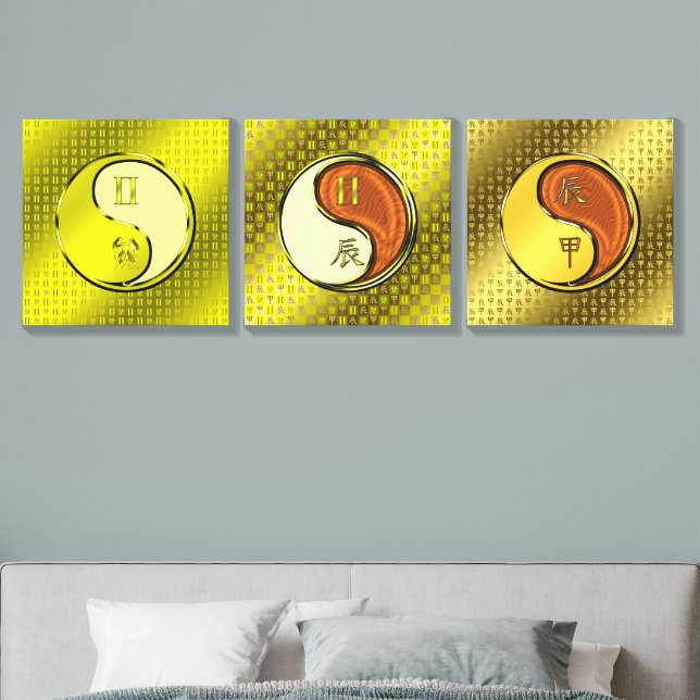 Gemini & Wood Dragon Canvas Photo Tile (Bedroom)