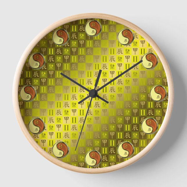 Gemini & Wood Dragon Clock (Front)