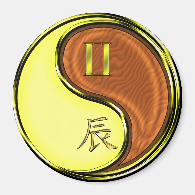 Gemini & Wood Dragon Magnet (Front)