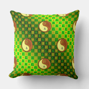 Gemini & Wood Goat Throw Pillow