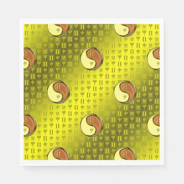 Gemini & Wood Monkey Napkins (Front)
