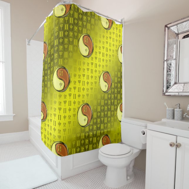 Gemini & Wood Monkey Shower Curtain (In Situ)