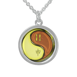 Gemini & Wood Monkey Sterling Silver Necklace