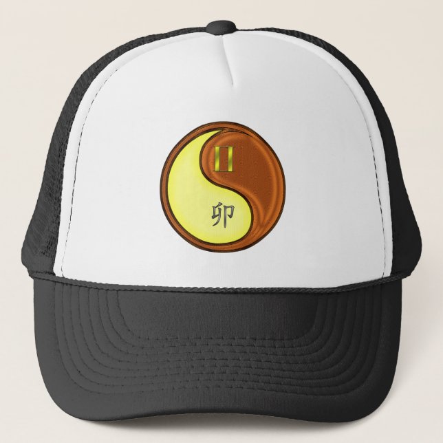 Gemini & Wood Rabbit Trucker Hat (Front)