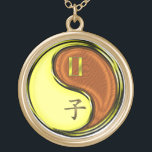 Gemini & Wood Rat Gold Plated Necklace<br><div class="desc">For those born under the sign of Gemini in the Year of the Wood Rat.</div>