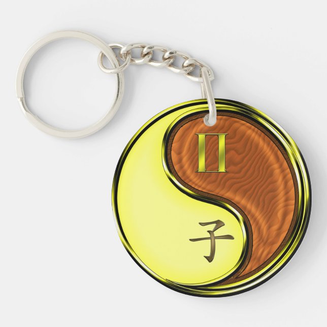 Gemini & Wood Rat Keychain (Front)