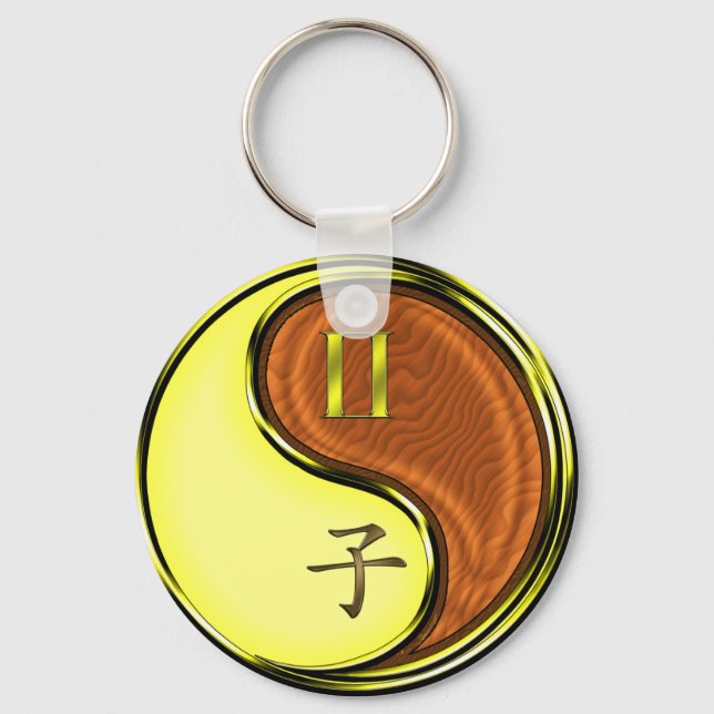 Gemini & Wood Rat Keychain (Front)