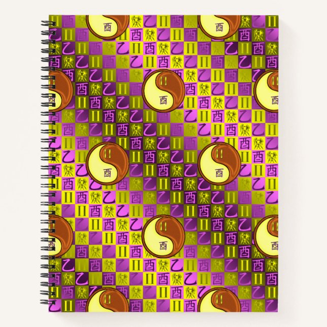 Gemini & Wood Rooster Notebook (Front)