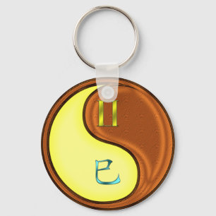 Gemini & Wood Snake Keychain