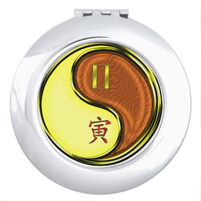 Gemini & Wood Tiger Compact Mirror (Front)